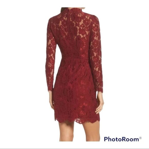 Betsey Johnson Red Floral Lace Bodycon Dress Size 12 NWT - Picture 10 of 10